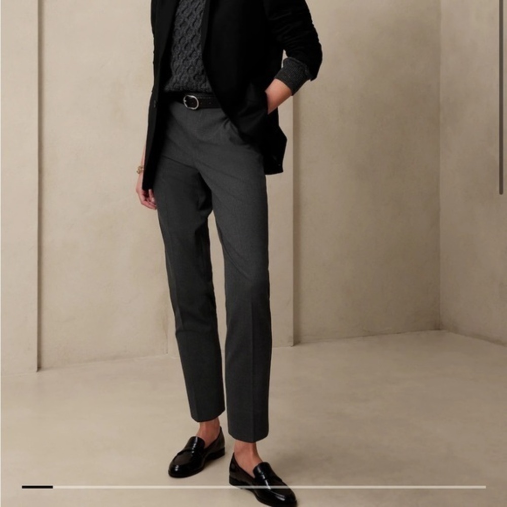 Banana Republic HAYDEN TAPERED PANT in DARK CHARCOAL HEATHER size 2
